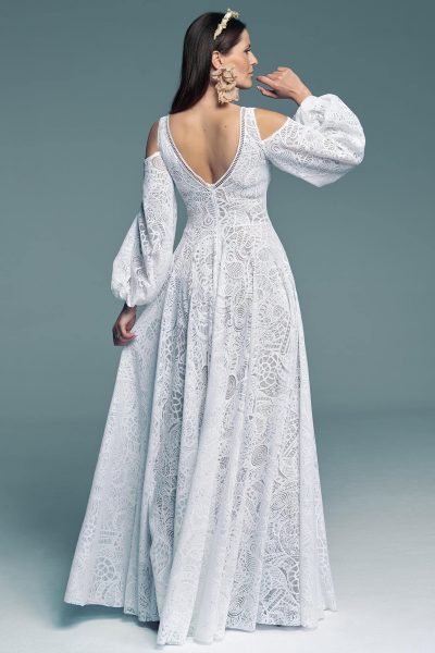 The most beautiful and unique wedding dress Santorini 13