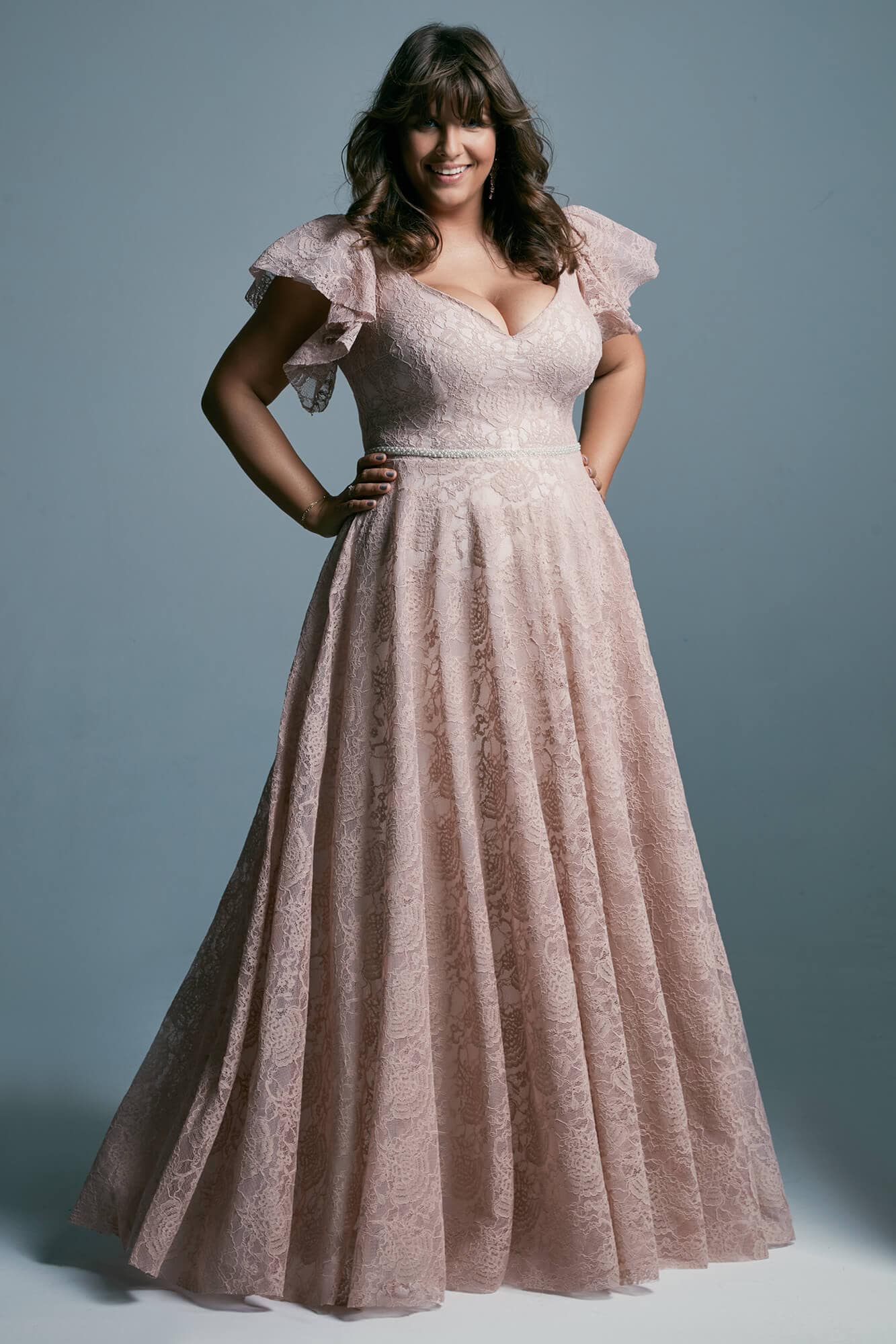 suknia slubna plus size w kolorze rozowym Venezia 4 3