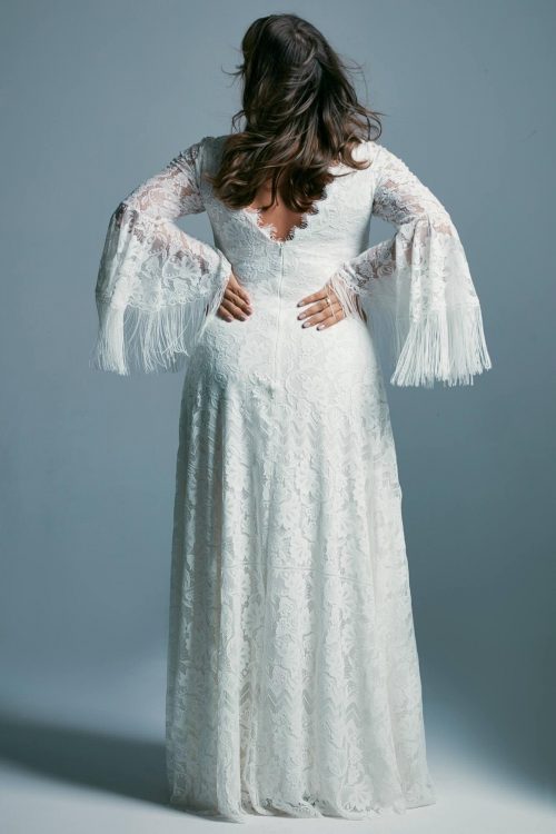 Plus size boho wedding dress with extended sleeves Porto 51 plus size