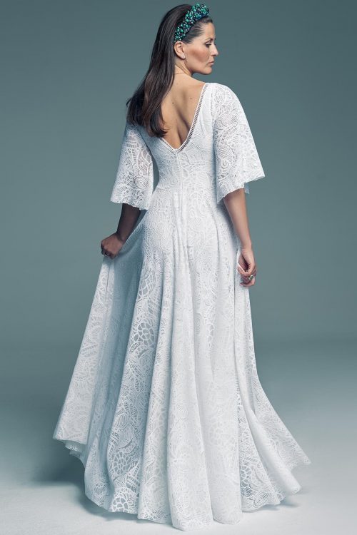 A-line wedding dress with sleeves Santorini 19