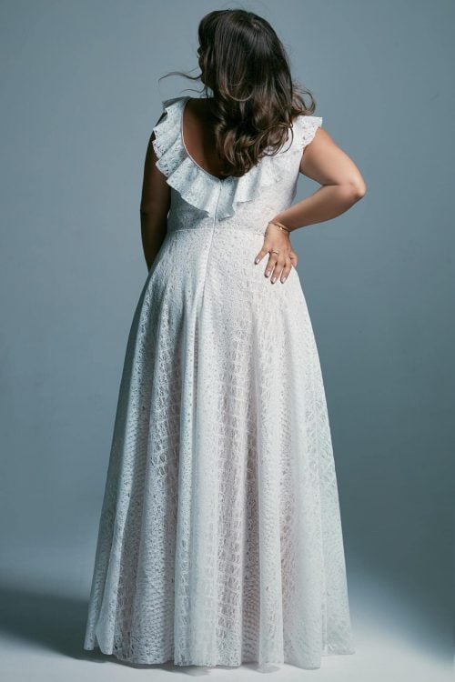 Wyszczuplająca suknia ślubna plus size z koronki Santorini 4 plus size