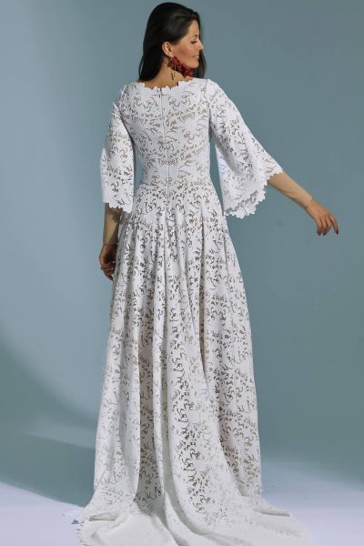 Conservative wedding dress with 3/4 sleeve Santorini 20