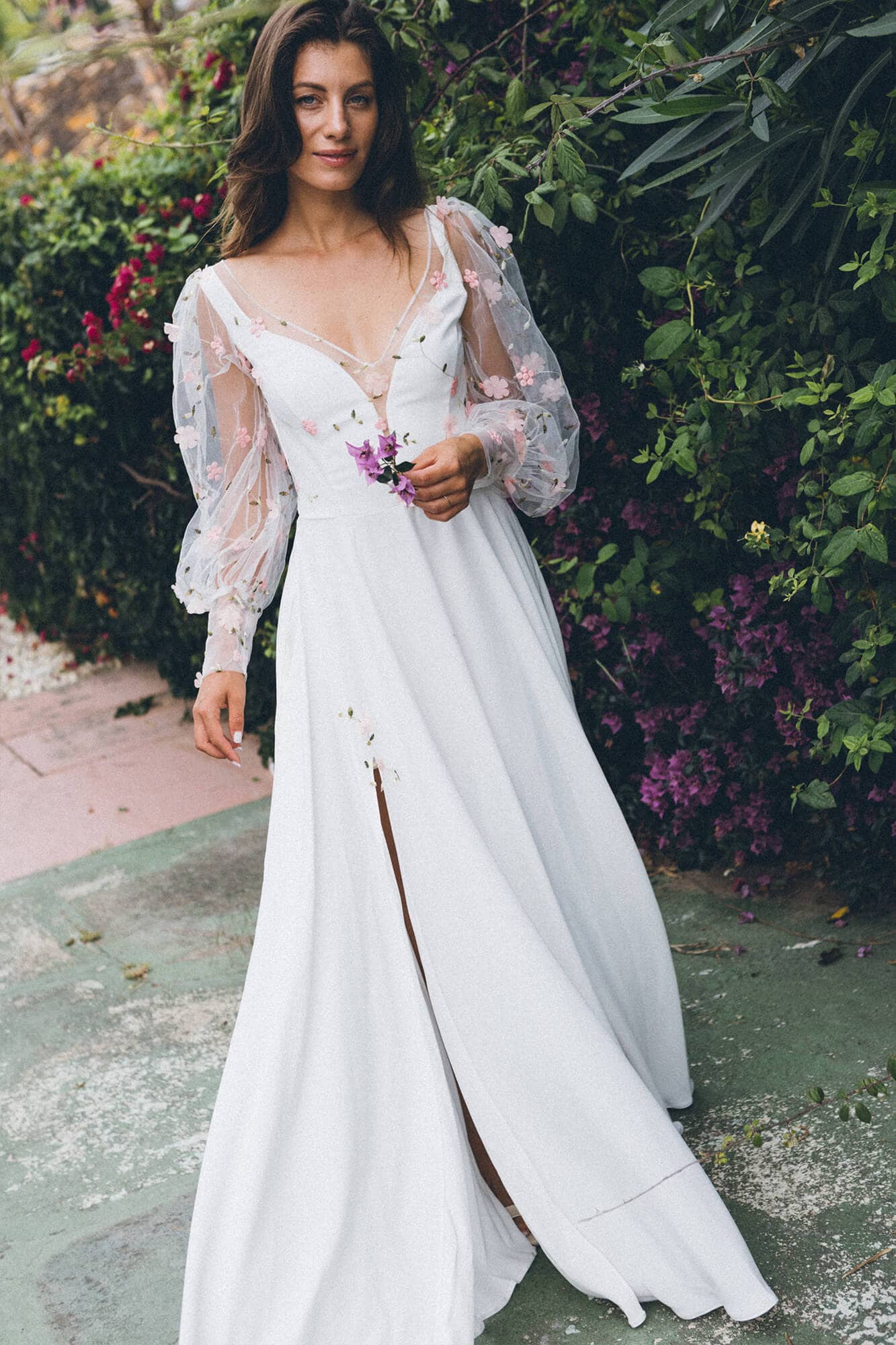 Cannes 10 - Kolorowa suknia ślubna w kwiaty - obrazek 2